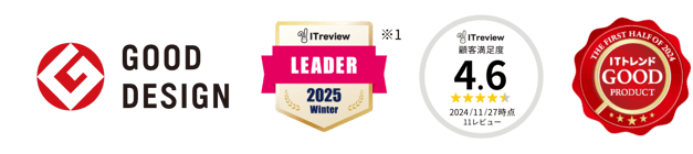 Helpfeelが受賞・選出された各種アワードバッジ(グッドデザイン賞、ITreview、ITトレンドなど) Helpfeelが受賞・選出された各種アワードバッジ(グッドデザイン賞、ITreview、ITトレンドなど)