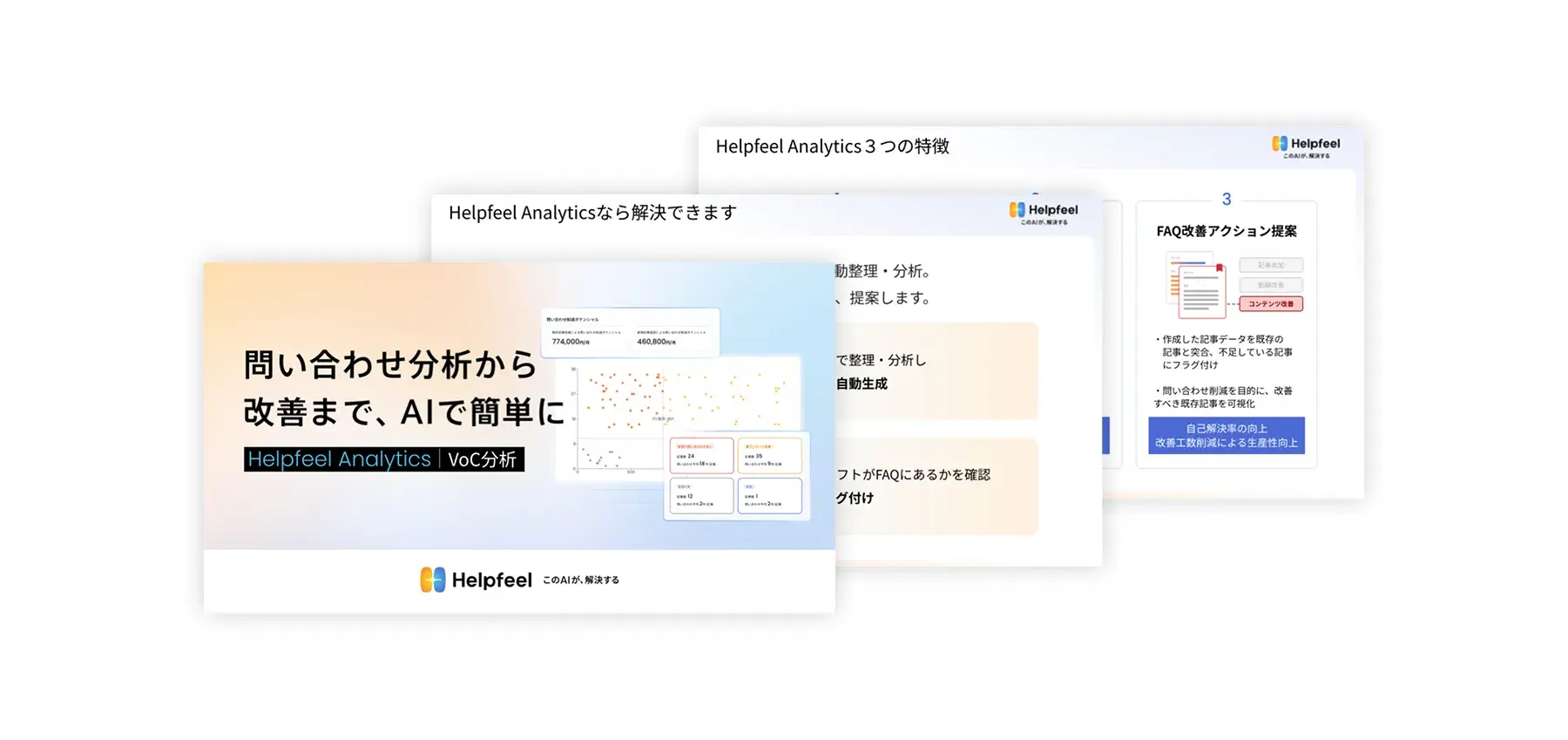 Helpfeel AnalayticsのVoC分析についての資料画像