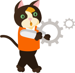 How does it work? (Helpfeel Cat mascot holding some gears)